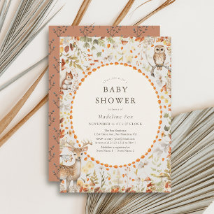 Convites Chá de fraldas Florestal De Cogumelos