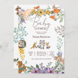 Convites Chá de fraldas florestal de espécies verdes e cega