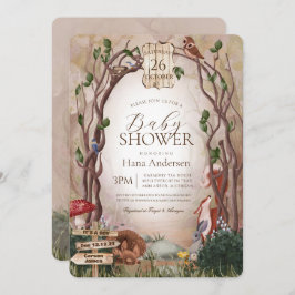 Convites Chá de fraldas Florestal de Madeira