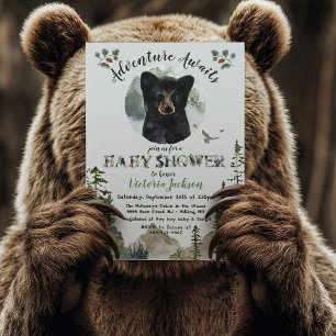 Convites Chá de fraldas florestal do Baby Bear da Woodland