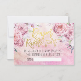 Convites Chá de fraldas Fralda Raffle Ticket Bohemian Flowe