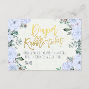Convites Chá de fraldas Fralda Raffle Ticket Watercolor Flo