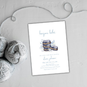 Convites Chá de fraldas francês Floral Bonjour Bébé Macaron