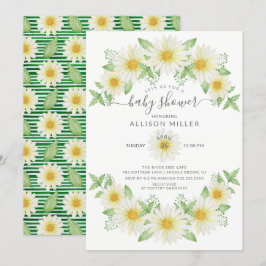 Convites Chá de fraldas Fresco de Daisy Floral