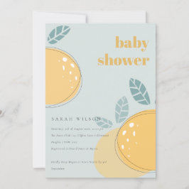 Convites Chá de fraldas-fria de limão azul-esmalte