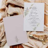 Chá de fraldas geométrico de flor selvagem