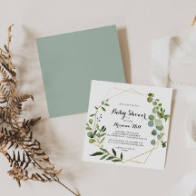 Chá de fraldas geométrico Dourado de caligrafia tr