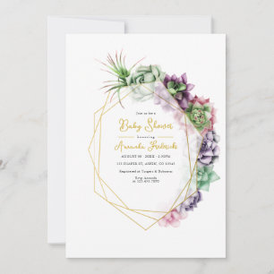 Convites Chá de fraldas Geométrico Moderno