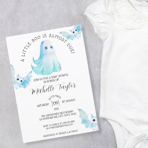 Convites Chá de fraldas Ghost Bat Little Boo Boy Bonito