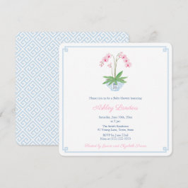 Convites Chá de fraldas Ginger Ginger Ginger Orquídea Azul