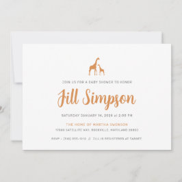 Convites Chá de fraldas Giraffe