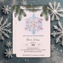 Chá de fraldas giro moderno de inverno Flocos de n