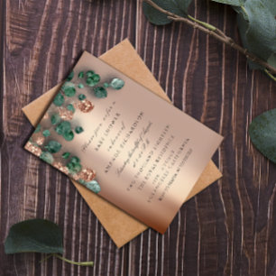 Convites Chá de fraldas Glitter Rosa de Pés Glitter Eucalyp