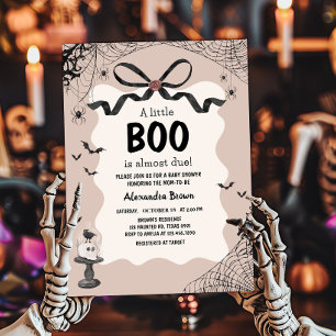Convites Chá de fraldas Gótico do Pequeno Boo Halloween
