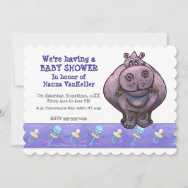 Convites Chá de fraldas Hippo Bonito