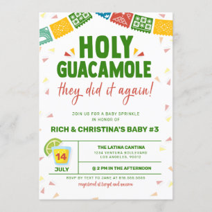 CONVITES CHÁ DE FRALDAS HOLY GUACAMOLE FIESTA