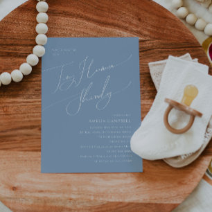 Convites Chá de fraldas Humano Cinzento Azul Quente