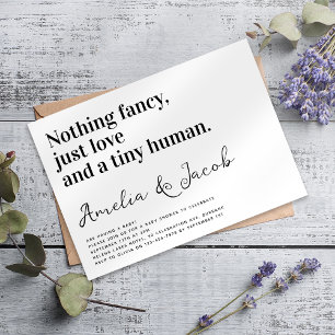 Convites Chá de fraldas Humano Engraçado Tipografia