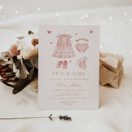 Convites Chá de fraldas I para Garota Simples e Moderna