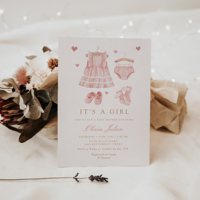 Convites Chá de fraldas I para Garota Simples e Moderna (Criador carregado)