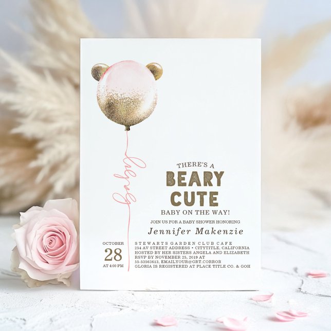 Convites Chá de fraldas Inv De Urso De Urso De Teddy Cute (Bear Baby Shower Invitation)