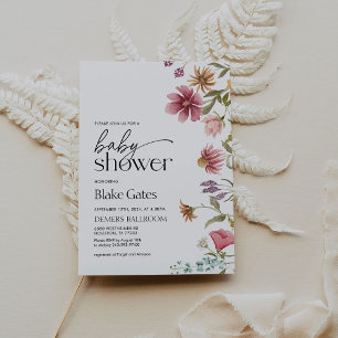 Convites Chá de fraldas Invest Watercolor Floral