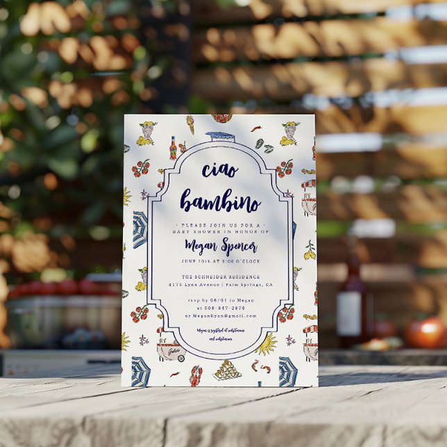 Convites Chá de fraldas italiano Ciao Bambino (Criador carregado)