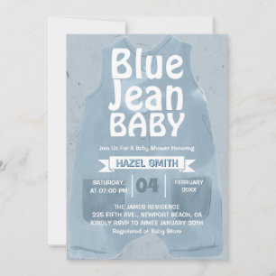 Convites Chá de fraldas Jean Baby Denim