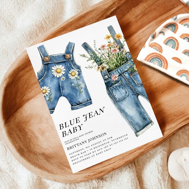 Convites Chá de fraldas Jean Baby Denim (Criador carregado)