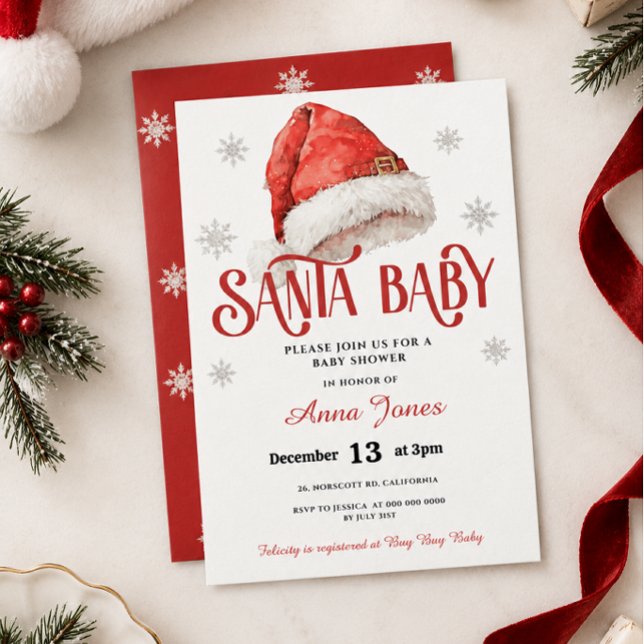 Convites Chá de fraldas Jolly Santa Hat (Criador carregado)