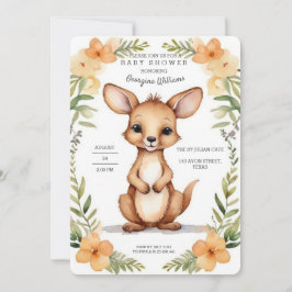 Convites Chá de fraldas Kangaroo Adorável