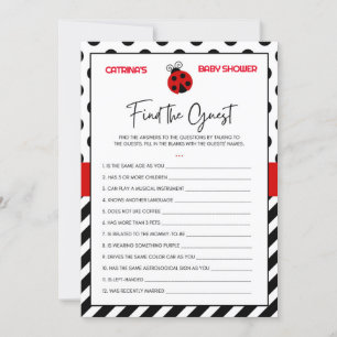 Convites Chá de fraldas Ladybug - Nome editável, 5x7