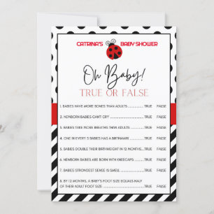 Convites Chá de fraldas Ladybug - Nome editável, 5x7