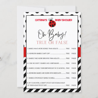 Convites Chá de fraldas Ladybug - Nome editável, 5x7