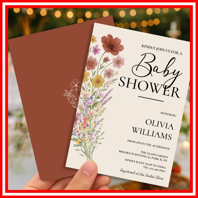 Convites Chá de fraldas Laranja Burnt (Criador carregado)