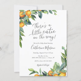 Convites Chá de fraldas Laranja Pequeno