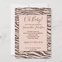 Convites Chá de fraldas Leve Peixe-Lixo Castanho-Zebra-Leve