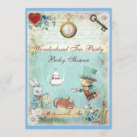 Chá de fraldas louco do tea party do país das