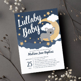 Convites Chá de fraldas Lullaby Baby Koala Moon