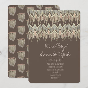 Convites Chá de fraldas Macrame Hang Rustic Boho Rope Art