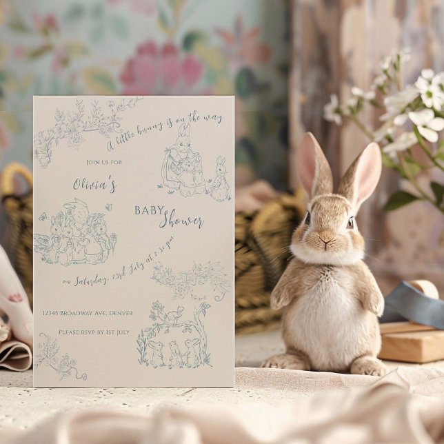 Convites Chá de fraldas-mãe de Peter Rabbit (Criador carregado)