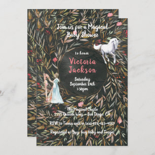 Convites Chá de fraldas mágico do unicórnio do conto de