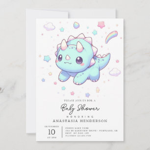 Convites Chá de fraldas Maiestoso Dreamur Dinossaur