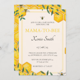 Convites Chá de fraldas mamã-abelha