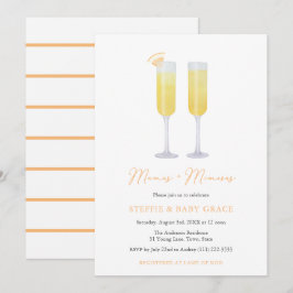 Convites Chá de fraldas Mamas e Mimosas Momosa ou Sip & See