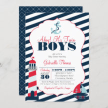 Chá de fraldas Marinho Vermelho Vermelho Ahoy Twi