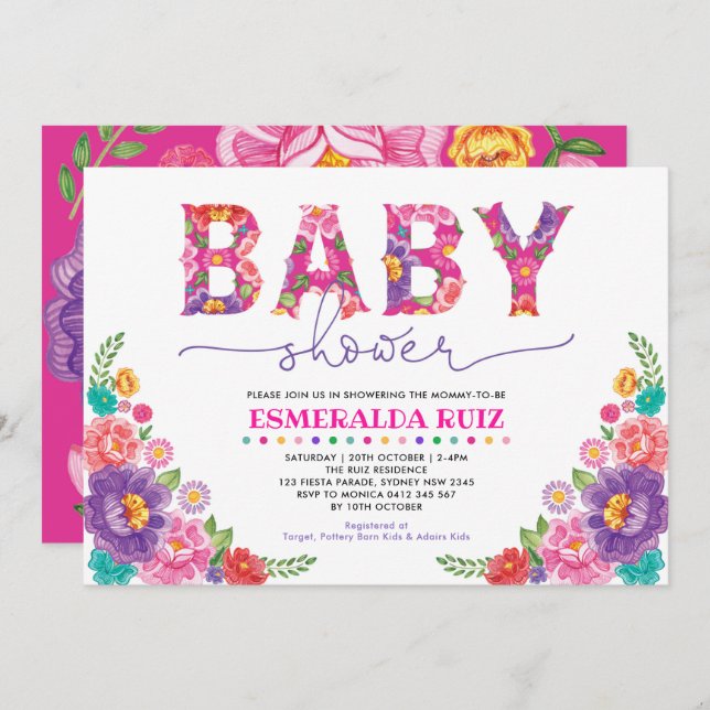 Convites Chá de fraldas médio de Nacho Flores de Festa Vibr (Frente/Verso)