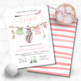 Convites Chá de fraldas Menina de Golfe de Papoila