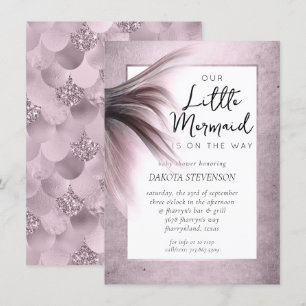 Convites Chá de fraldas Mermaid Fantasy   Sage Green Luste