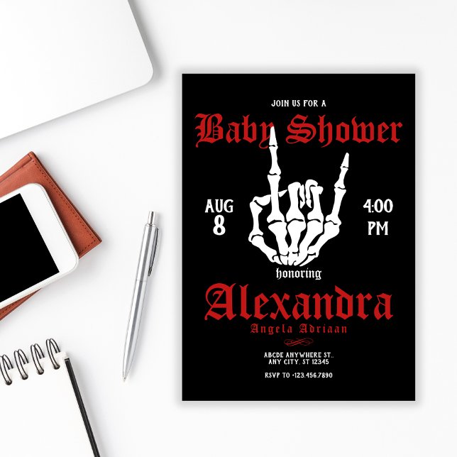 Convites Chá de fraldas Metal Rock (Criador carregado)